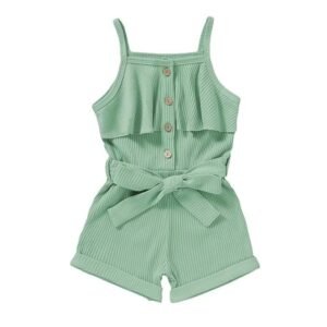 Toddler Girl Clothes Baby Girls Summer Sleeveless Clothing One Piece Halter Romper Jumpsuit 1-5T