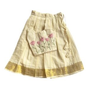Picksparrow Baby Girl Pattu pavadai/Lehenga Choli/Hand-embroidered Traditional Ethnic Dress
