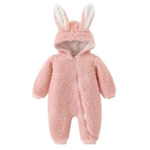 Baby Bucket Single Zip Warm Fleece Hooded Romper