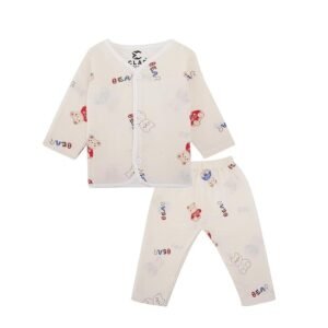 CLAP Unisex Baby 100% Muslin Full Sleeves Night Suit